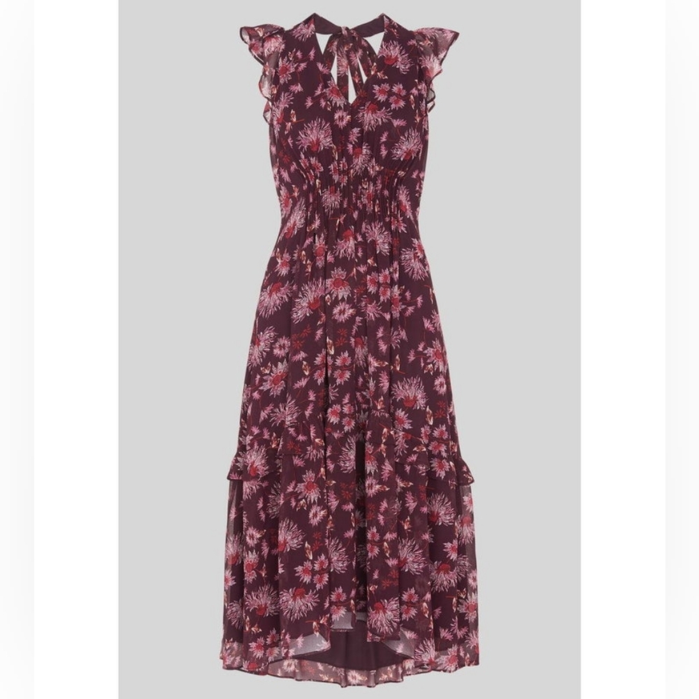 Whistles Pitti Print Double Strap Midi Dress
